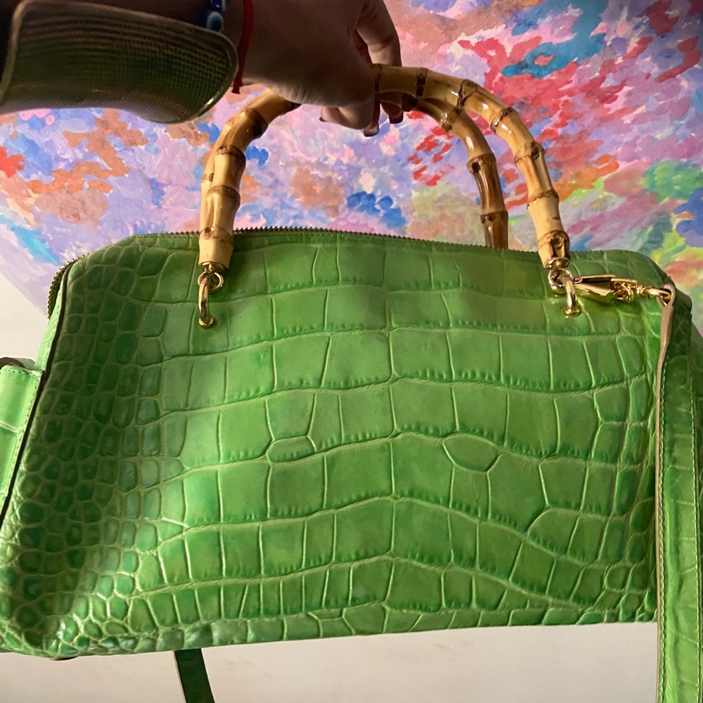 Lime green bowling bag